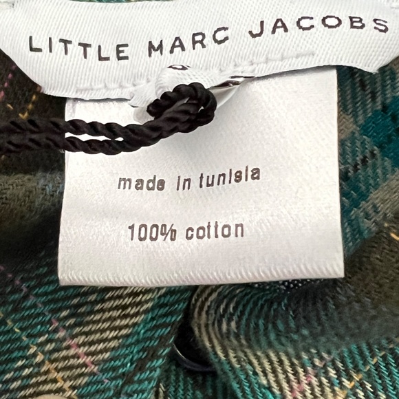 NWT Little Mark Jacobs Plaid Button Down Flannel Shirt Green kids boys size 8 - Picture 6 of 8